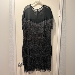 Black and Silver Fringe Dress